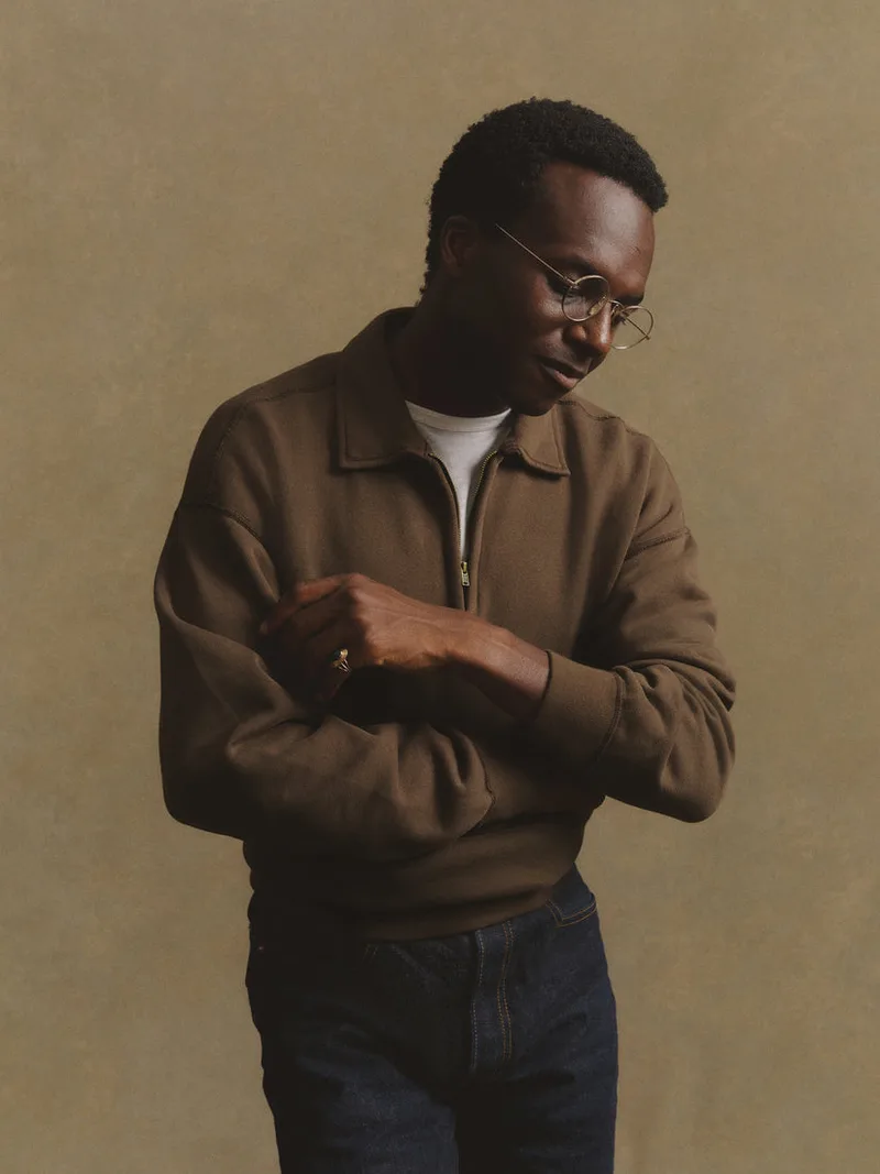Olive Brown Featherweight Terry Quarter Zip