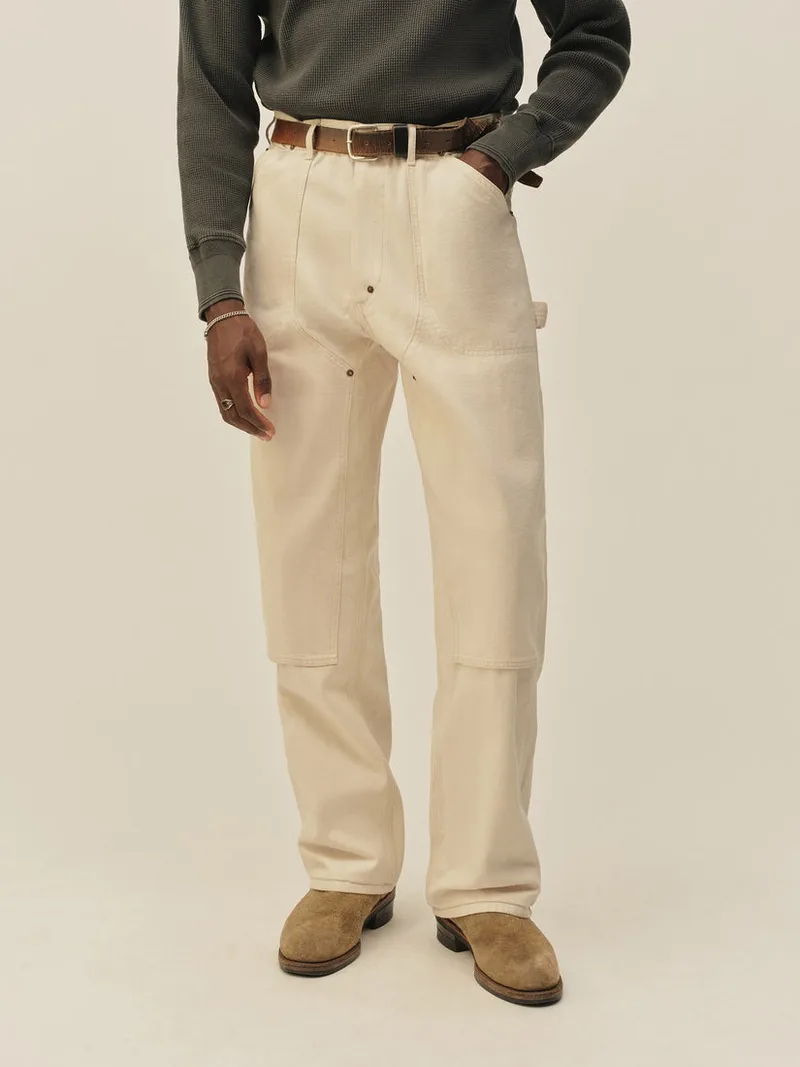 Seeded Natural Canvas Double Knee Big Work Pant