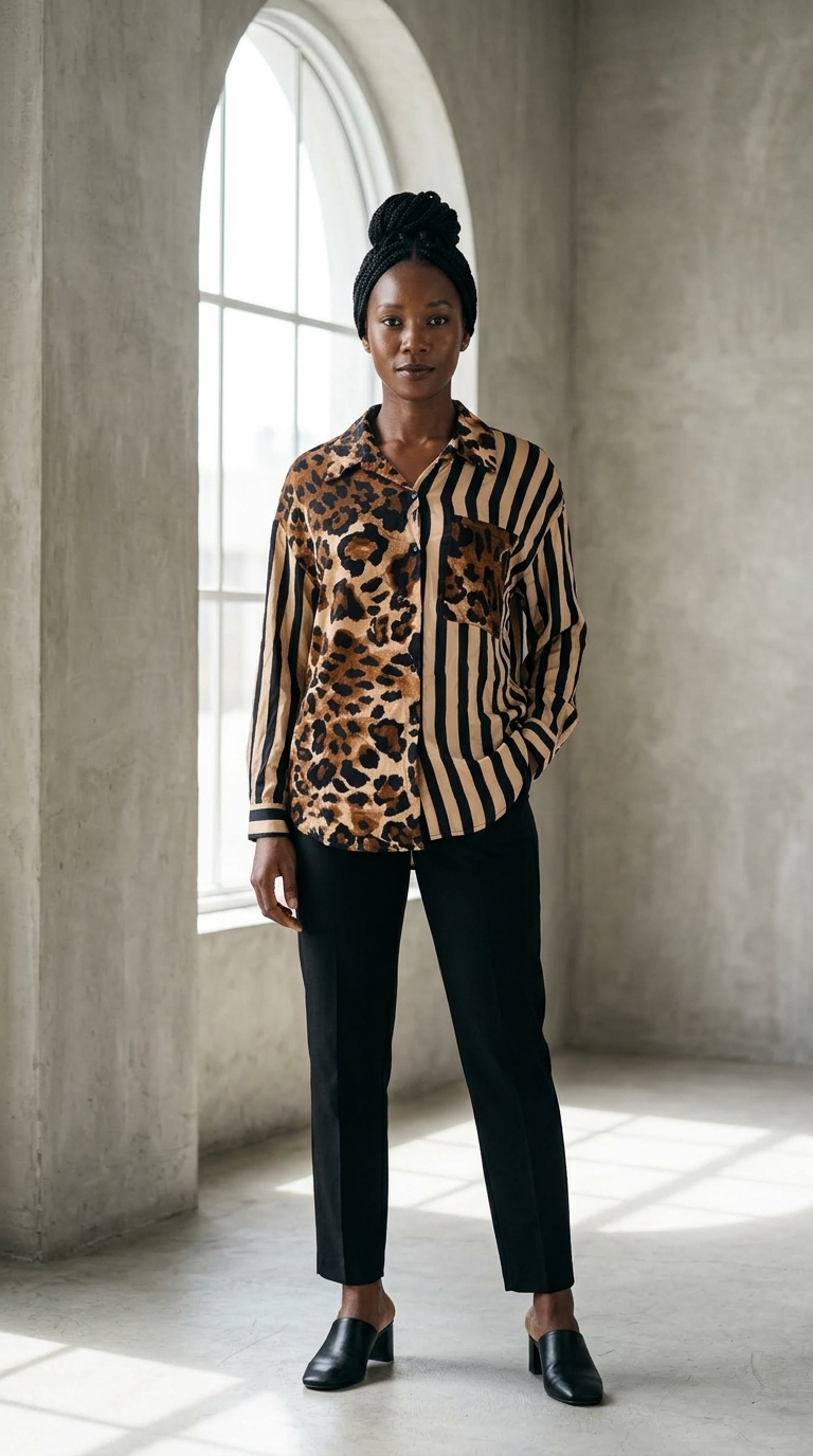 Savanna Colorblock Print Shirt