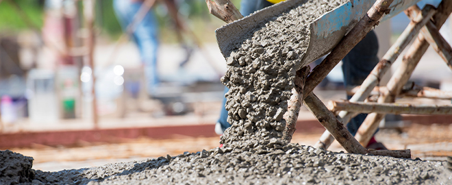 pouring concrete