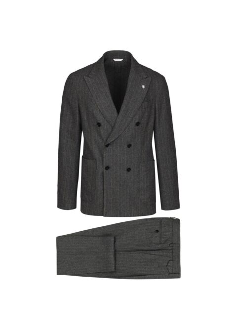 Manuel Ritz Flannel Suit in Black for Men Mens Clothing Suits Two-piece suits 