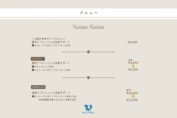 ドッグマッサージNemu-Nemu　三芳