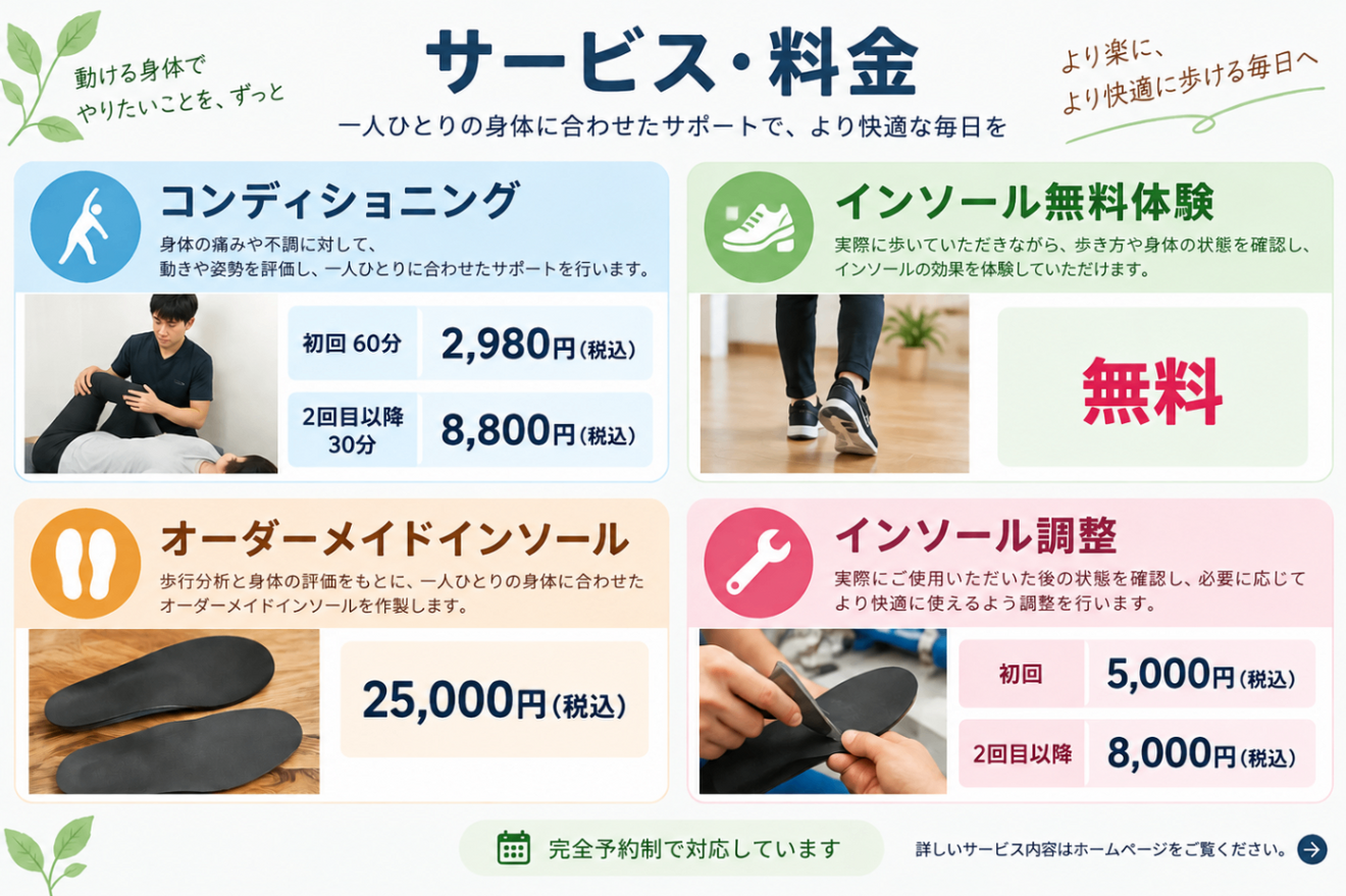 インソールと痛みの治療院　埼玉県所沢市