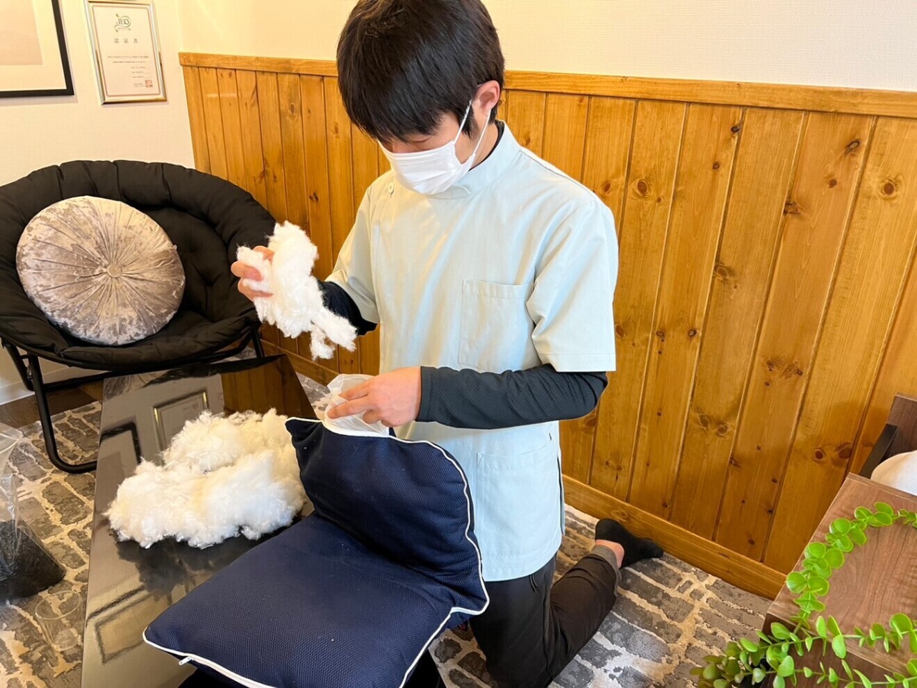 睡眠向上相談みわらじ カスタム枕作成
