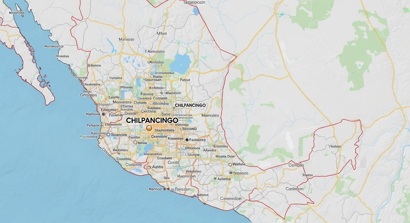 División territorial y localidades de Chilpancingo en el mapa de México
