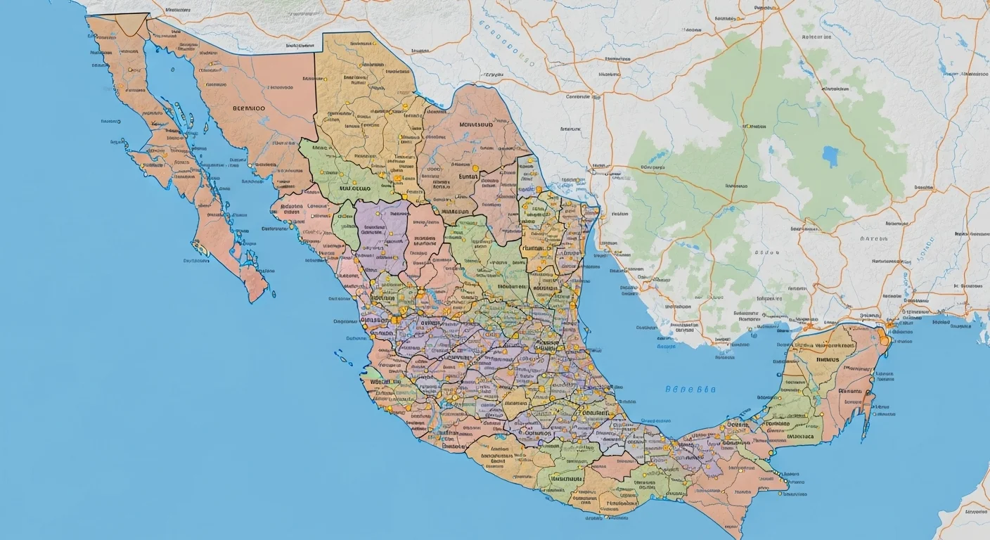 División territorial y localidades de Direccion Codigo en el mapa de México