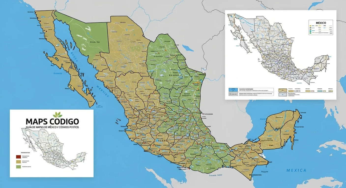 Mapa geográfico de Maps Codigo en México con división territorial y municipios