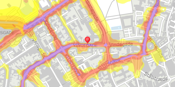 Trafikstøjkort på Vindegade 39, 5000 Odense C