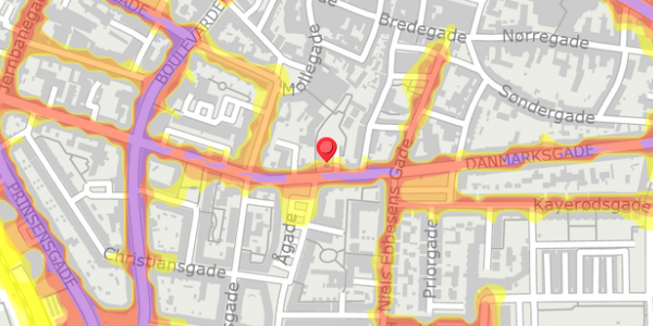 Trafikstøjkort på Danmarksgade 27B, . , 9000 Aalborg