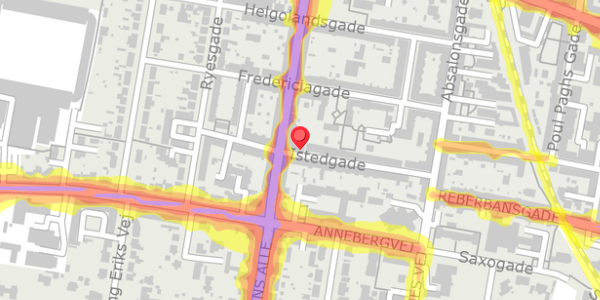 Trafikstøjkort på Istedgade 26, 9000 Aalborg