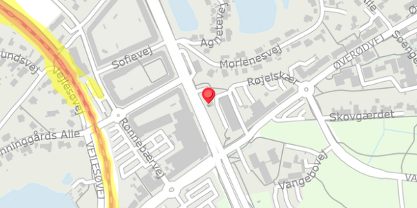 Trafikstøjkort på Kongevejen 340, 2840 Holte