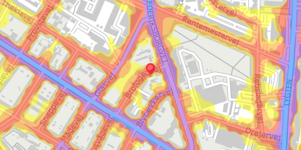 Trafikstøjkort på Brofogedvej 14, 4. , 2400 København NV