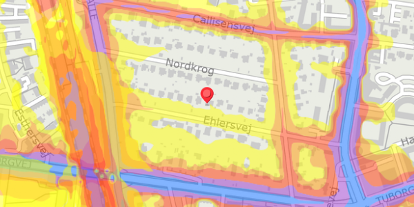Trafikstøjkort på Ehlersvej 18B, . , 2900 Hellerup