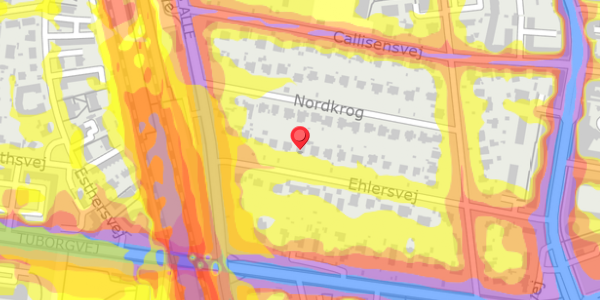 Trafikstøjkort på Ehlersvej 26, . , 2900 Hellerup