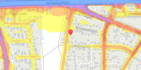 Trafikstøjkort på Engdraget 13, 2500 Valby