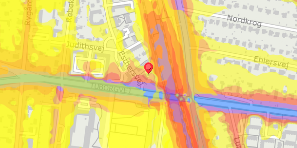 Trafikstøjkort på Esthersvej 4, 2. th, 2900 Hellerup