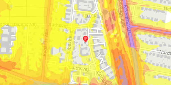 Trafikstøjkort på Esthersvej 23, 2900 Hellerup