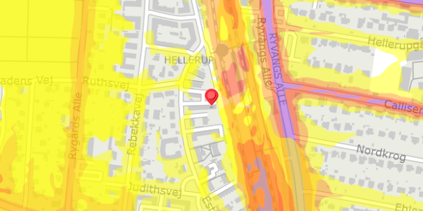 Trafikstøjkort på Esthersvej 26D, 2. th, 2900 Hellerup