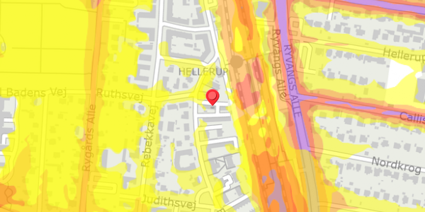 Trafikstøjkort på Esthersvej 28B, 2. th, 2900 Hellerup