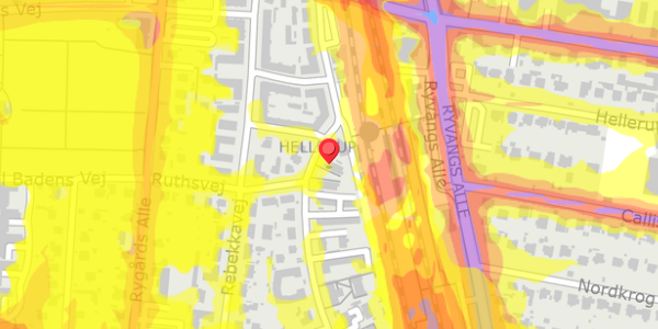 Trafikstøjkort på Esthersvej 32, 2. th, 2900 Hellerup
