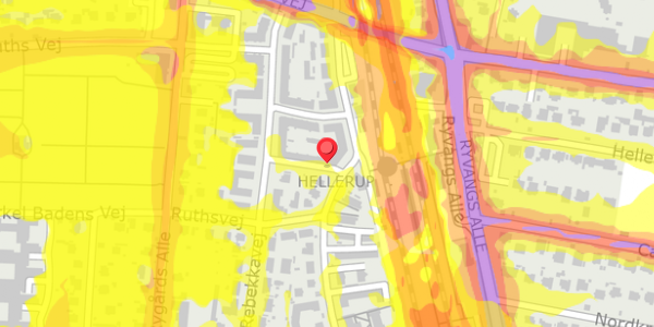 Trafikstøjkort på Esthersvej 35, 2. th, 2900 Hellerup