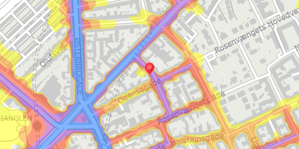 Trafikstøjkort på Faksegade 13, 2. tv, 2100 København Ø