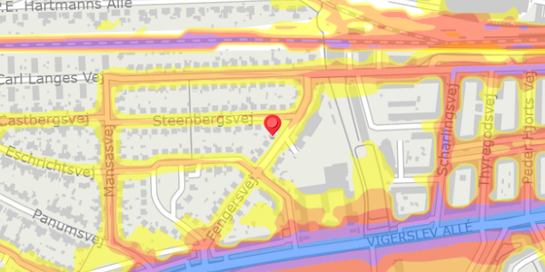 Trafikstøjkort på Fengersvej 21, 2500 Valby