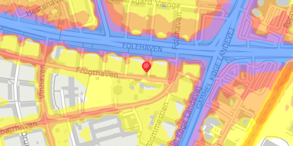 Trafikstøjkort på Folehaven 21, 2. th, 2500 Valby