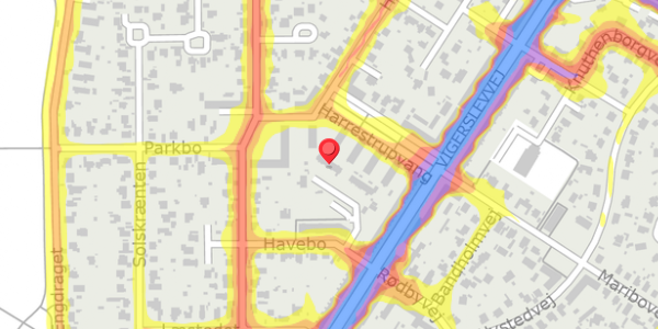 Trafikstøjkort på Havebo 4K, . , 2500 Valby