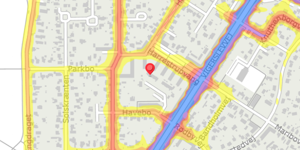 Trafikstøjkort på Havebo 4L, . , 2500 Valby