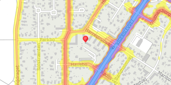 Trafikstøjkort på Havebo 4M, . , 2500 Valby