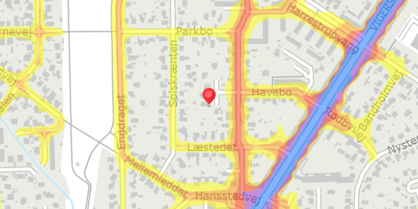 Trafikstøjkort på Havebo 17, . , 2500 Valby