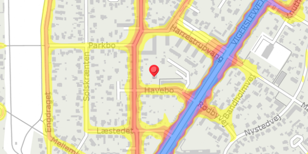 Trafikstøjkort på Havebo 18, . , 2500 Valby