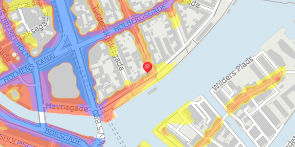 Trafikstøjkort på Havnegade 33, 4. th, 1058 København K