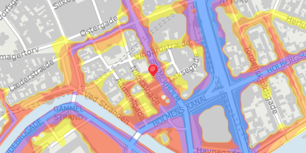 Trafikstøjkort på Laksegade 20B, 1. mf, 1063 København K