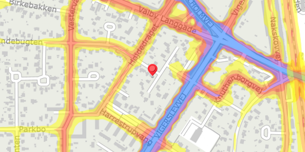 Trafikstøjkort på Lindebugten 21, 2500 Valby