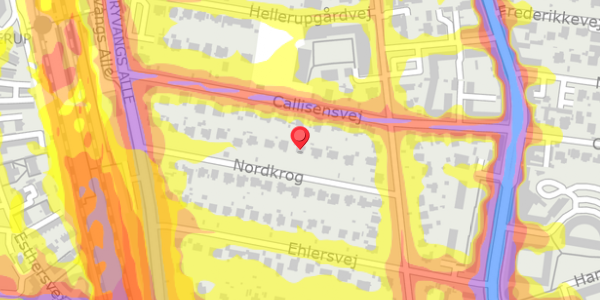 Trafikstøjkort på Nordkrog 10, . , 2900 Hellerup
