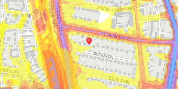 Trafikstøjkort på Nordkrog 20, 2900 Hellerup