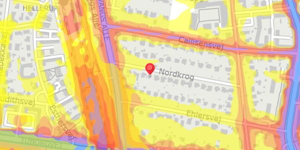 Trafikstøjkort på Nordkrog 25, . , 2900 Hellerup