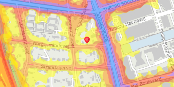 Trafikstøjkort på Norgesmindevej 8, . , 2900 Hellerup