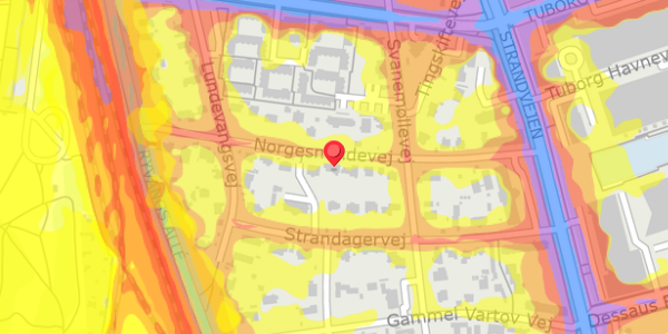 Trafikstøjkort på Norgesmindevej 19, . , 2900 Hellerup