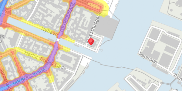 Trafikstøjkort på Nyhavn 71, 1051 København K