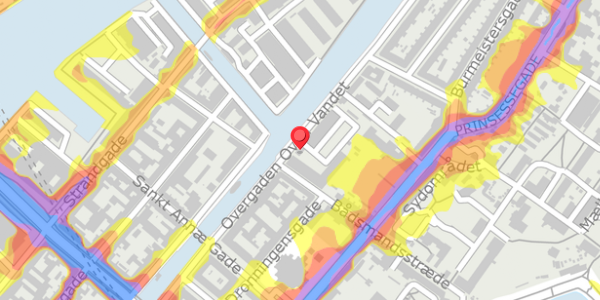 Trafikstøjkort på Overgaden Oven Vandet 60A, 1415 København K