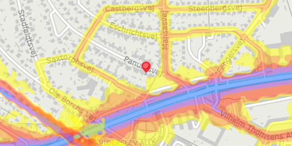 Trafikstøjkort på Panumsvej 13, . , 2500 Valby
