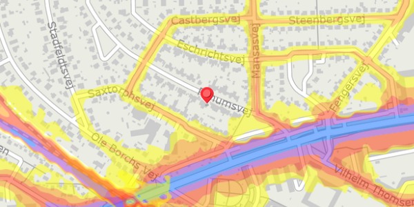 Trafikstøjkort på Panumsvej 21, 2500 Valby