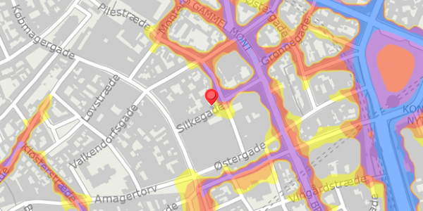 Trafikstøjkort på Silkegade 15, 2. mf, 1113 København K