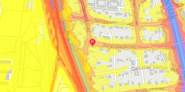 Trafikstøjkort på Strandagervej 29, 2900 Hellerup