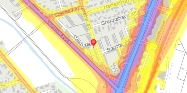 Trafikstøjkort på Urtehaven 90, 2500 Valby