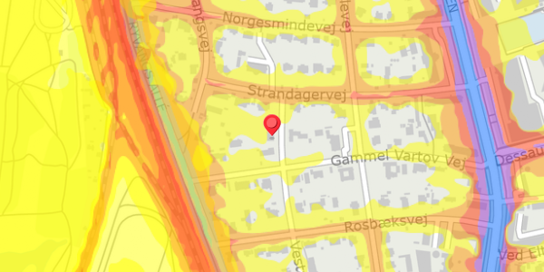 Trafikstøjkort på Vestagervej 29, . , 2900 Hellerup
