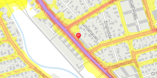 Trafikstøjkort på Vigerslevvej 307, 1. th, 2500 Valby